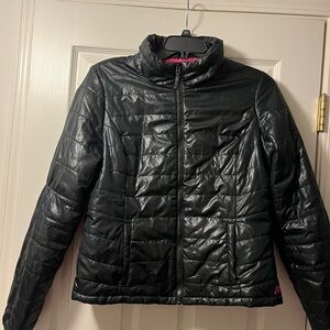 Aeropostale Women's Black Quilted Jacket, XL/TG
